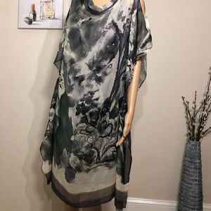 Gold Hawk SILK TIE DYE SHORT CAFTAN SILK